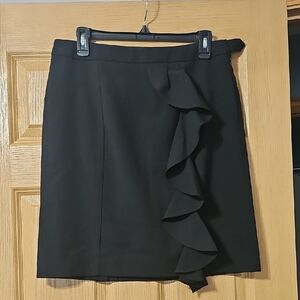 Adrienne Vittadini Black Ruffled Pencil Skirt
